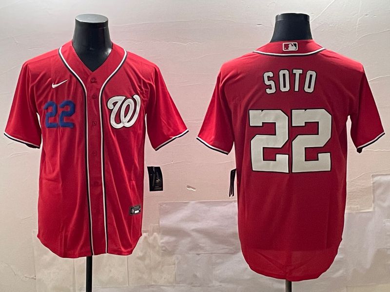 Men Washington Nationals #22 Soto Red Game 2025 Nike MLB Jersey style 2